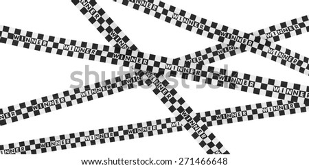 Black and White Checkered WINNER Finishing Line Tape Background