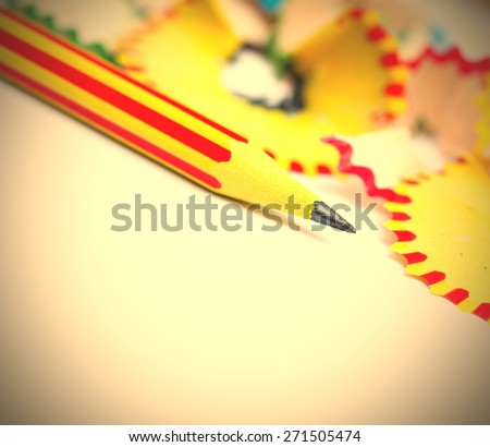 tip of a striped pencil. close-up, shallow depth of field. i