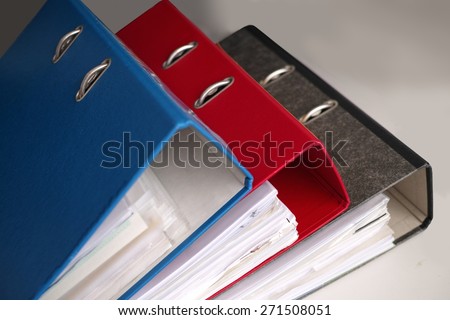 filing folders for job, administration, accountancy, office, economy, workplace Royalty-Free Stock Photo #271508051