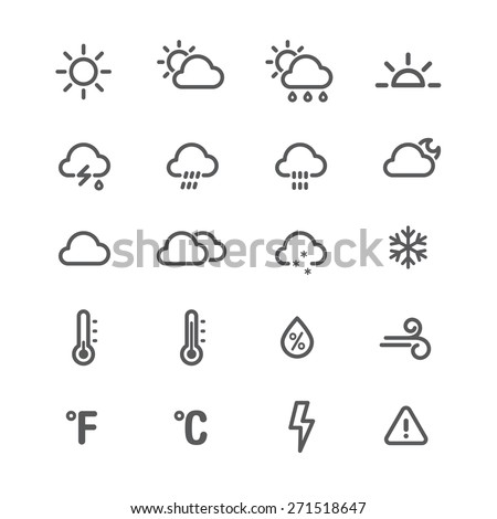 Weather icons. Line series on the white background. Royalty-Free Stock Photo #271518647