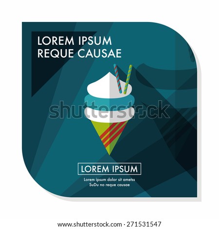 ice cream flat icon with long shadow,eps10