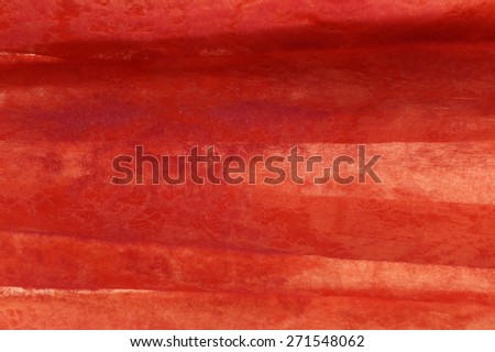 macro translucent red fabric with an openwork pattern