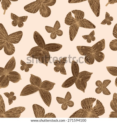 seamless pattern with butterflies of different shapes and sizes