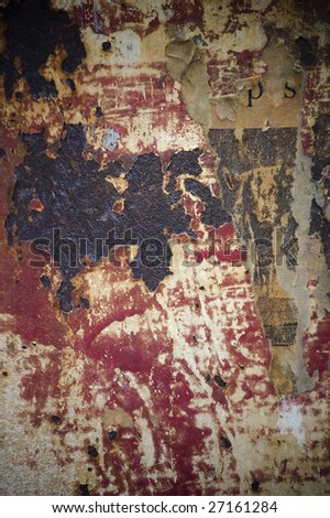   close up of  ripped advertisement surface /  abstract grungy background