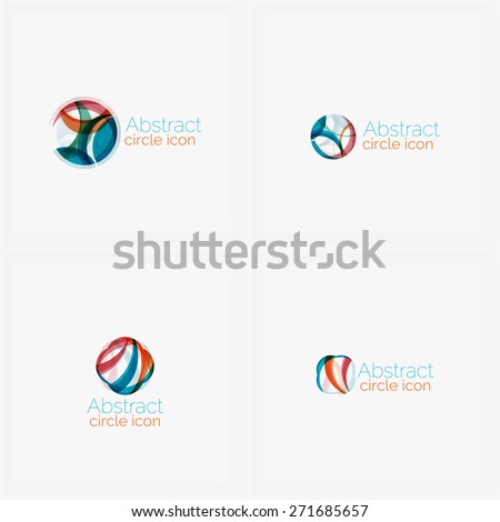 Clean elegant circle shaped abstract geometric logo. Universal for any idea. Vector illustration