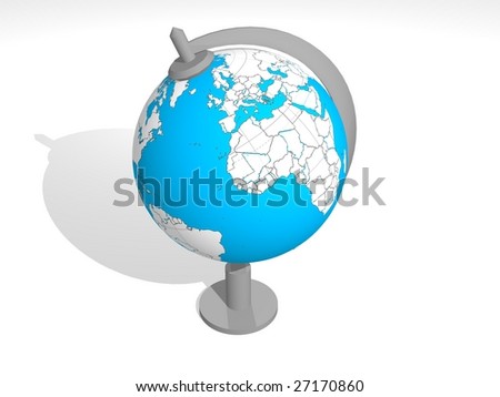 3D Blue globe