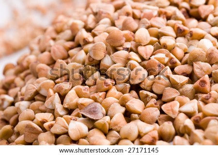 raw buckwheat in small sack