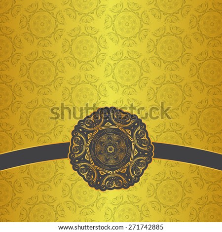 Abstract vintage elegant background with a golden ornament (EPS10 Vector)