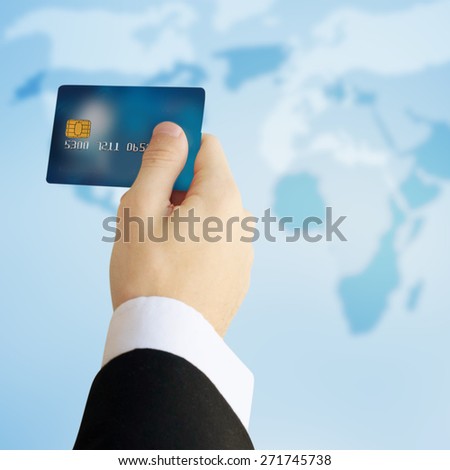Businessman Hand holding credit card