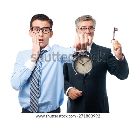 businessman with a clock