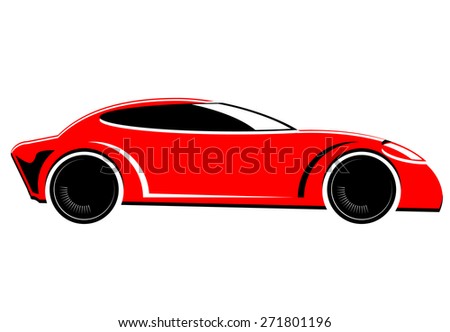 Red sports car vector image