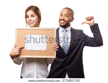blond woman with cork board