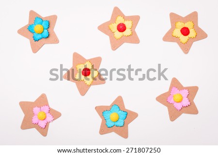 Star Paper cut on white background 
