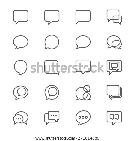 Speech bubble thin icons