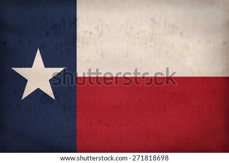 Texas flag on fabric texture,retro vintage style