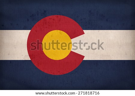 Colorado flag on fabric texture,retro vintage style