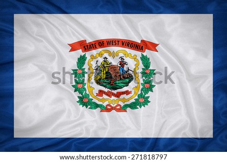 West Virginia flag on fabric texture,retro vintage style