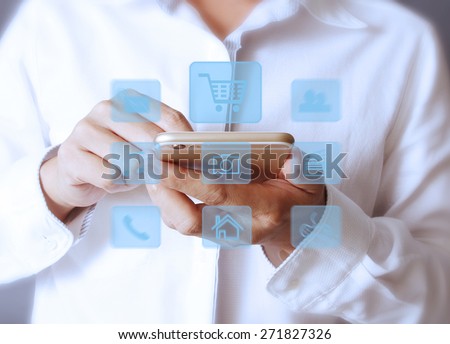 Smartphone touch screen social networking,business