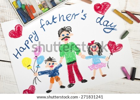 Happy fathers day card made by a child