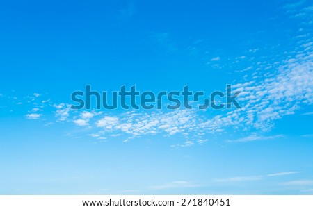 image of clear sky and white clouds on day time for background usage .