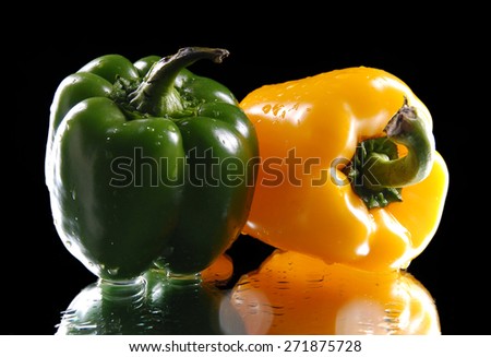 Vegetables Sweet pepper Isolation on a black background