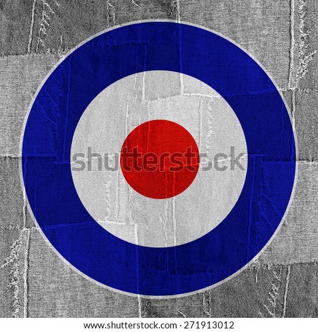 English mod target and jeans background 