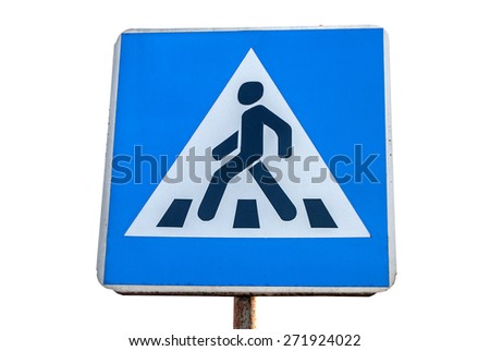 pedestrian crossing isolated on white background