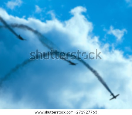 planes in the sky.stained blurred picture for your design
