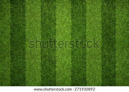 Striped soccer field texture, background with copy space Royalty-Free Stock Photo #271930892