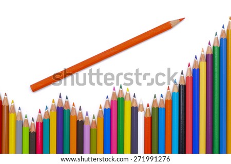 group of colorful pencil shows chart