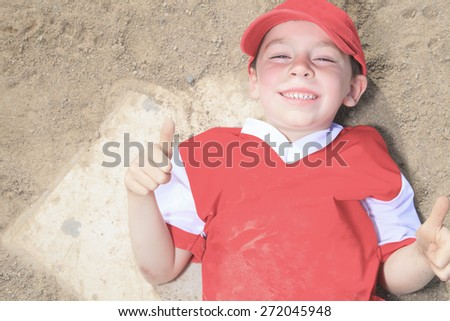 A nice child happy to play baseball