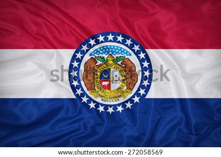 Missouri flag on fabric texture,retro vintage style