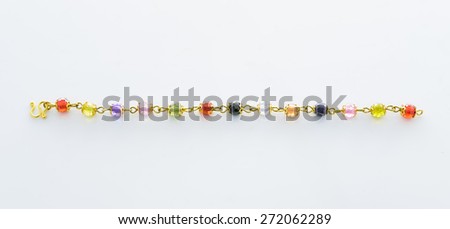 Jewelry accessories - bracelet with sapphire on a white background