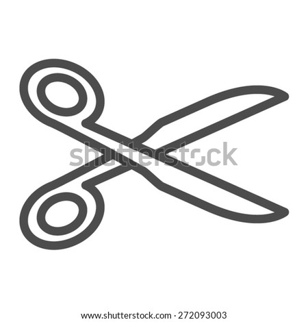 Scissors to cut or scissors for cutting line art vector icon for apps and websites
