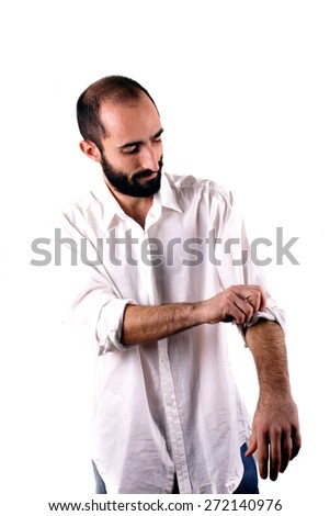 Man wearing white shirt