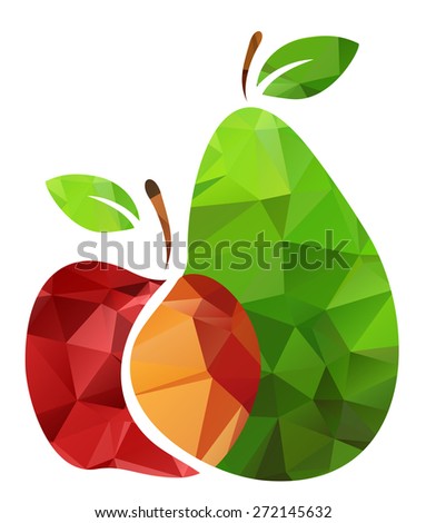 Apple and pear isolated on a white background.