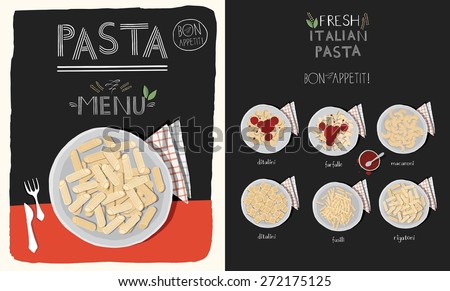 Pasta menu design.