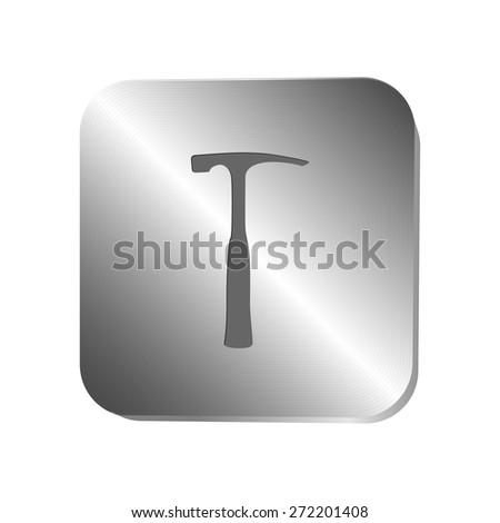 Hummer icon on a steel button, vector illustration