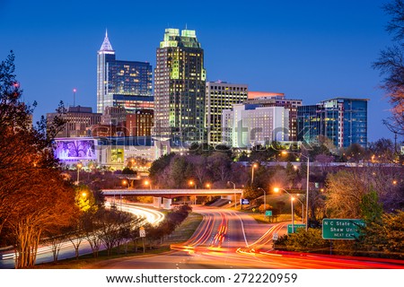 Raleigh, North Carolina, USA downtown city skyline. Royalty-Free Stock Photo #272220959