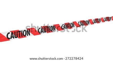 Red and White Striped CAUTION Tape at Angle