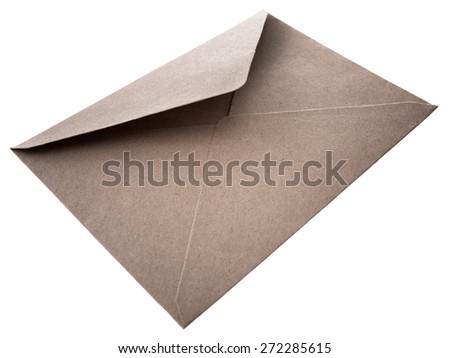 envelope of brown paper isolated on white background