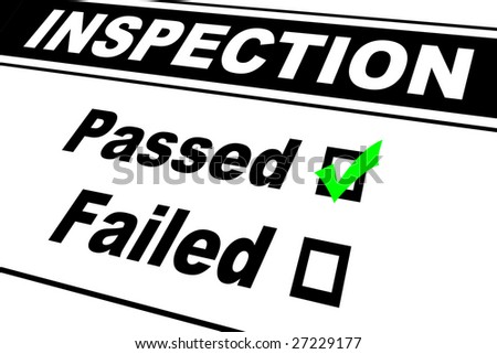 Inspection report results filled out with Passed chosen isolated on white Royalty-Free Stock Photo #27229177