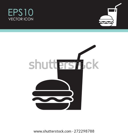 Burger with soft drink vector icon. Royalty-Free Stock Photo #272298788