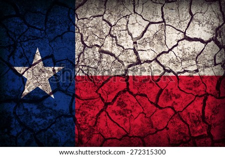 Texas flag pattern on crack soil texture,retro vintage style