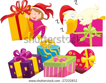 various illustrations of presents