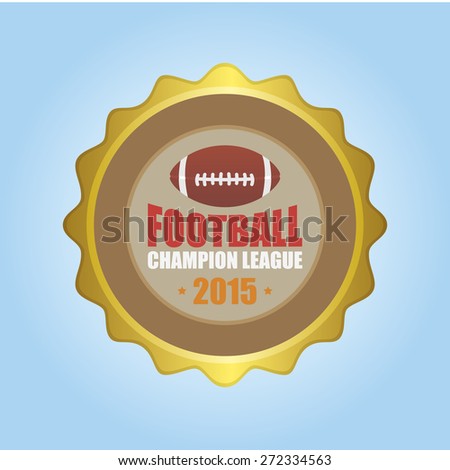Isolated round label with a football ball and text. Vector illustration