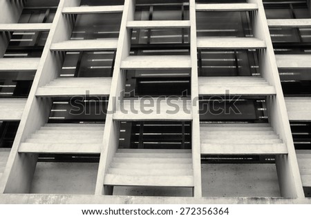 Full frame take of the facade of a modern office building
