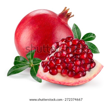 Pomegranate isolated on white background Royalty-Free Stock Photo #272374667