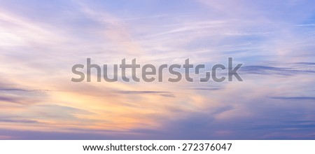 Purple sky and clouds in sunset time