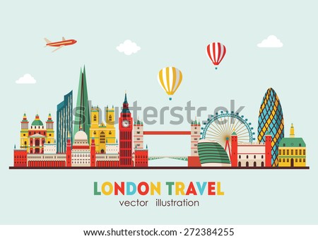 London detailed Skyline. Vector illustration Royalty-Free Stock Photo #272384255